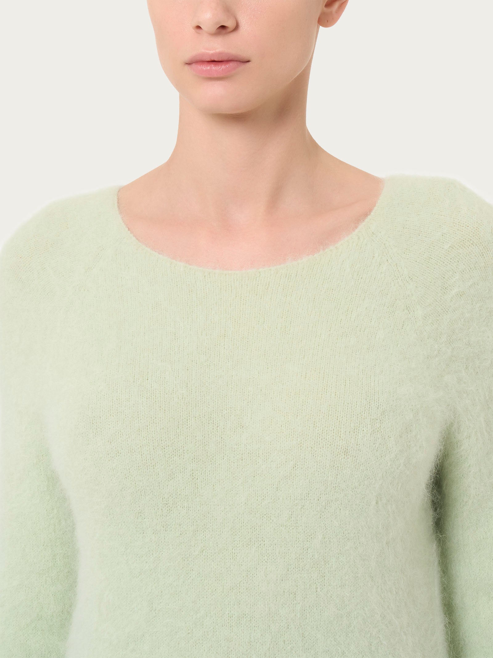 Ragno Merino Soft Girocollo Maglia Gleam misto lana alpaca