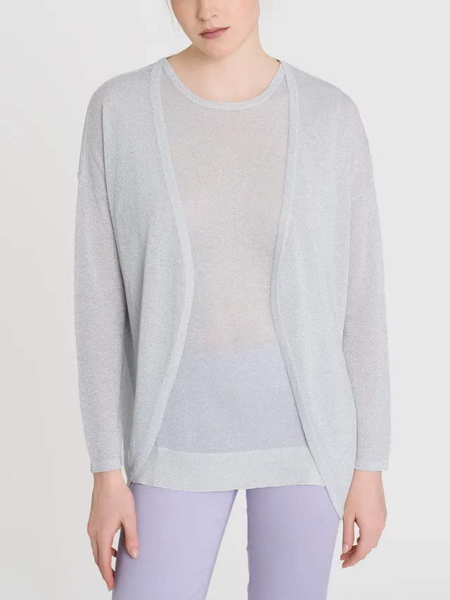 Ragno Crêpe Lurex Cardigan aperto White elegante