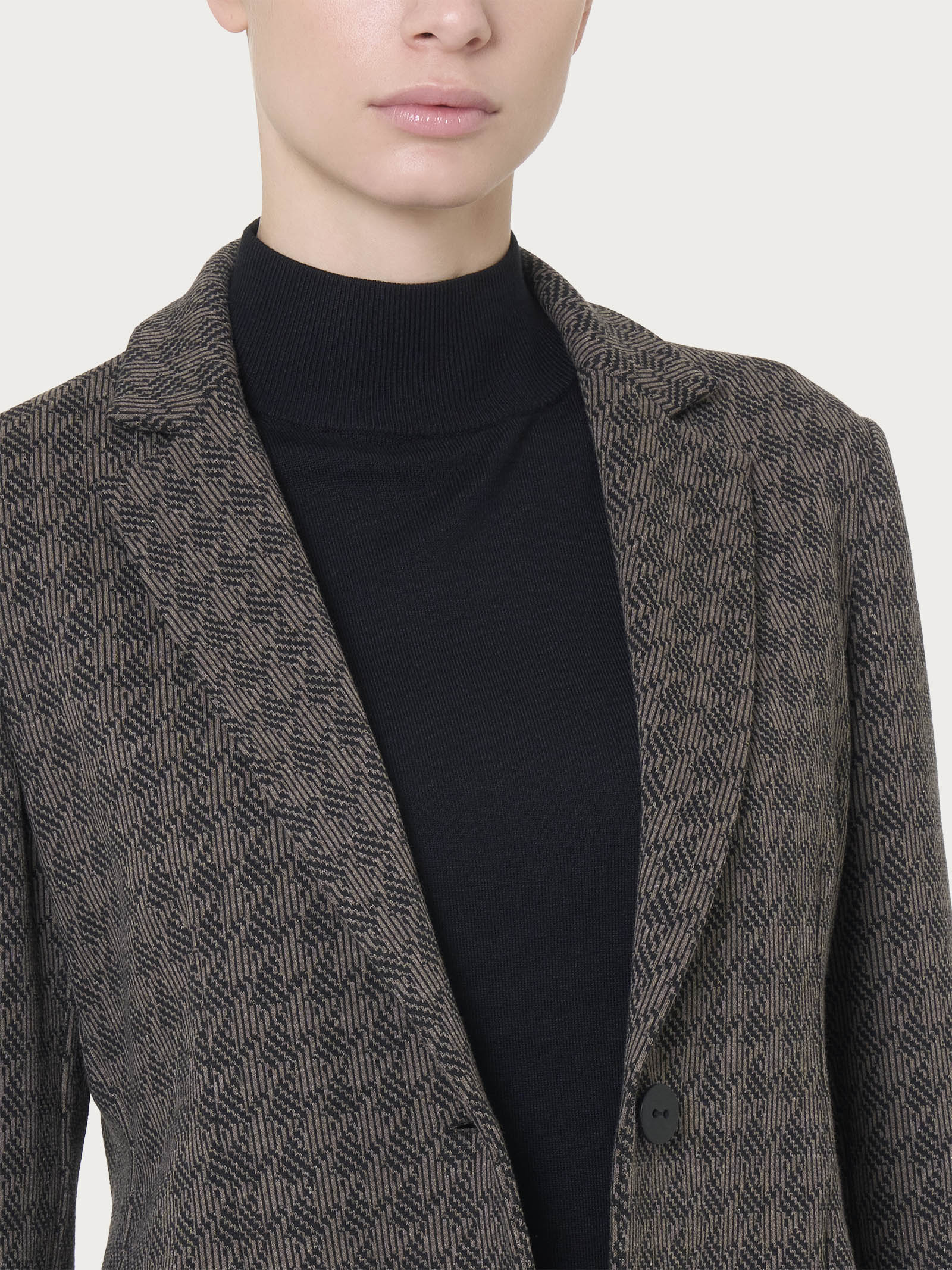 Ragno Compact Eco Jacquard Blazer Donna Fantasia Marrone