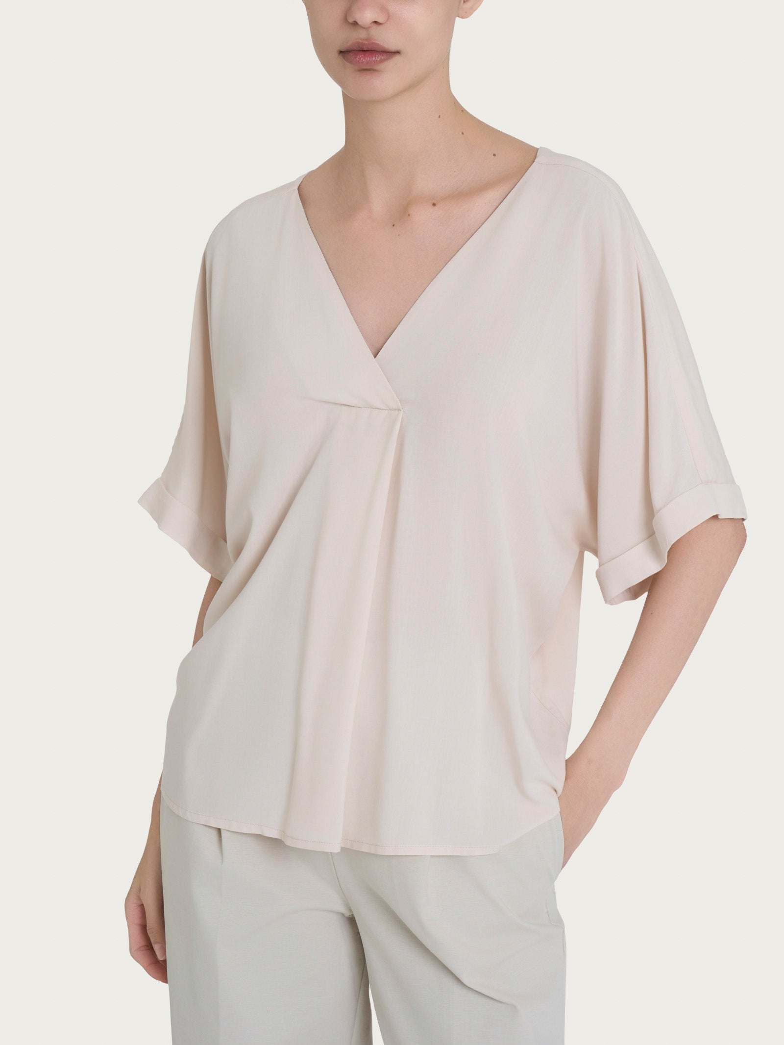 Ragno Ecoseta Blusa Scollo V Kimono Champignon
