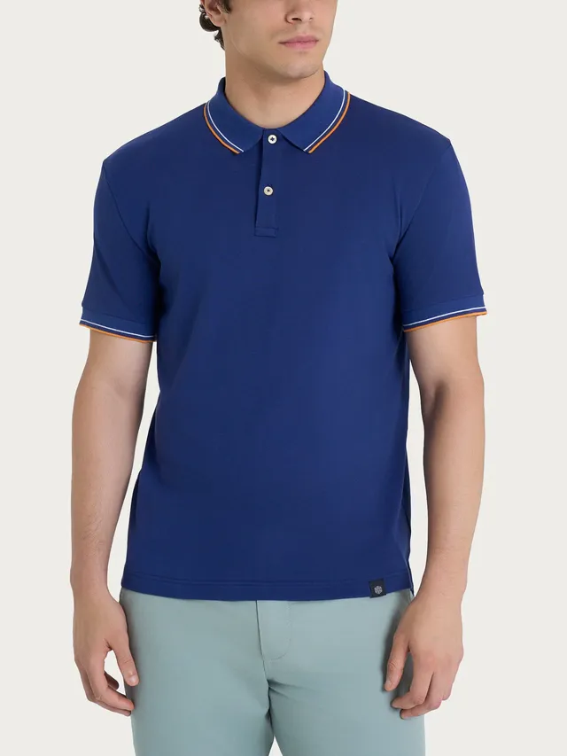 Ragno Eco Cotton Polo Piquet Stretch uomo cotone Blueberry