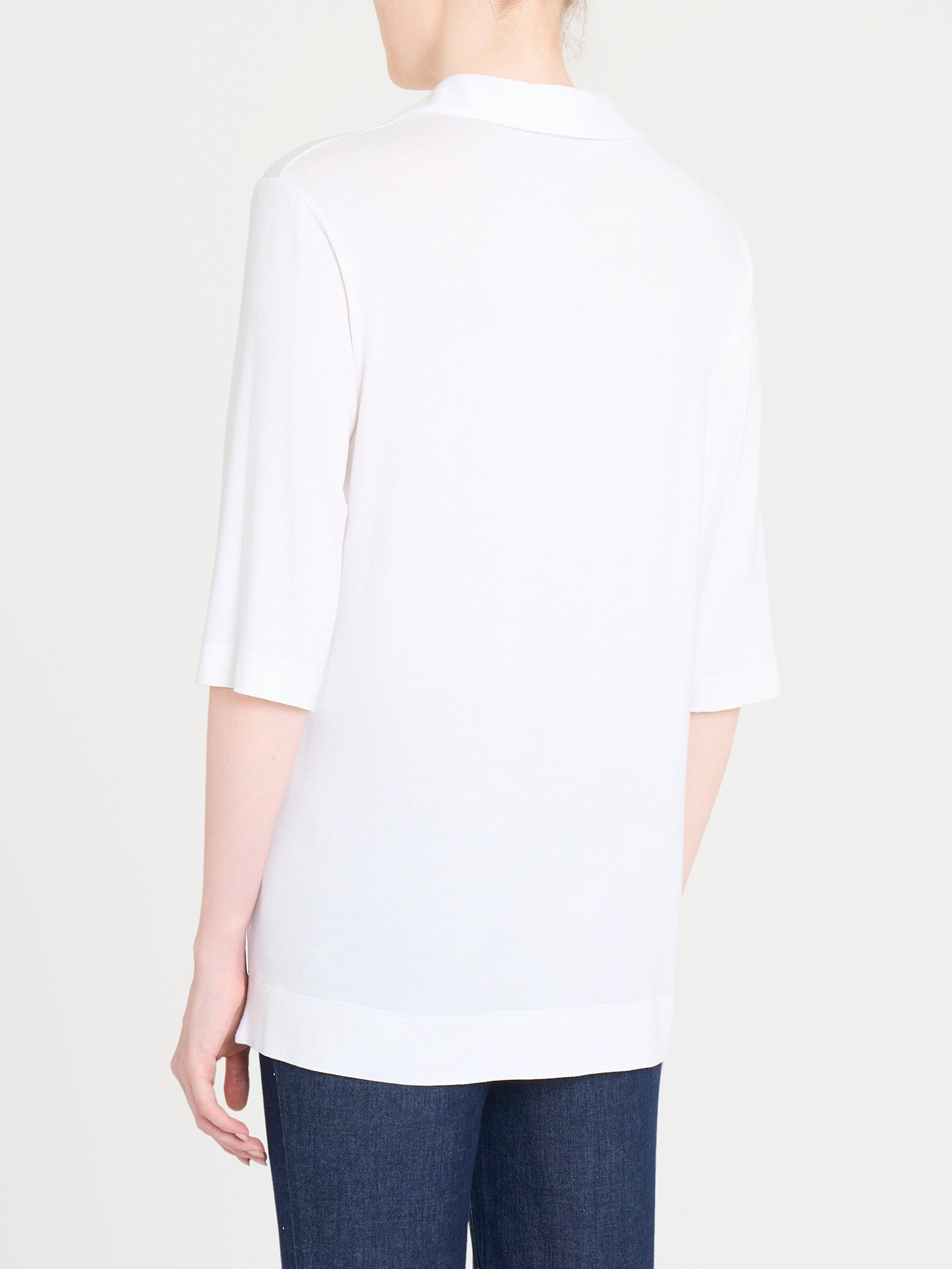 Ragno Viscosa Summer Polo Donna Bianca Manica 3/4 Serafino
