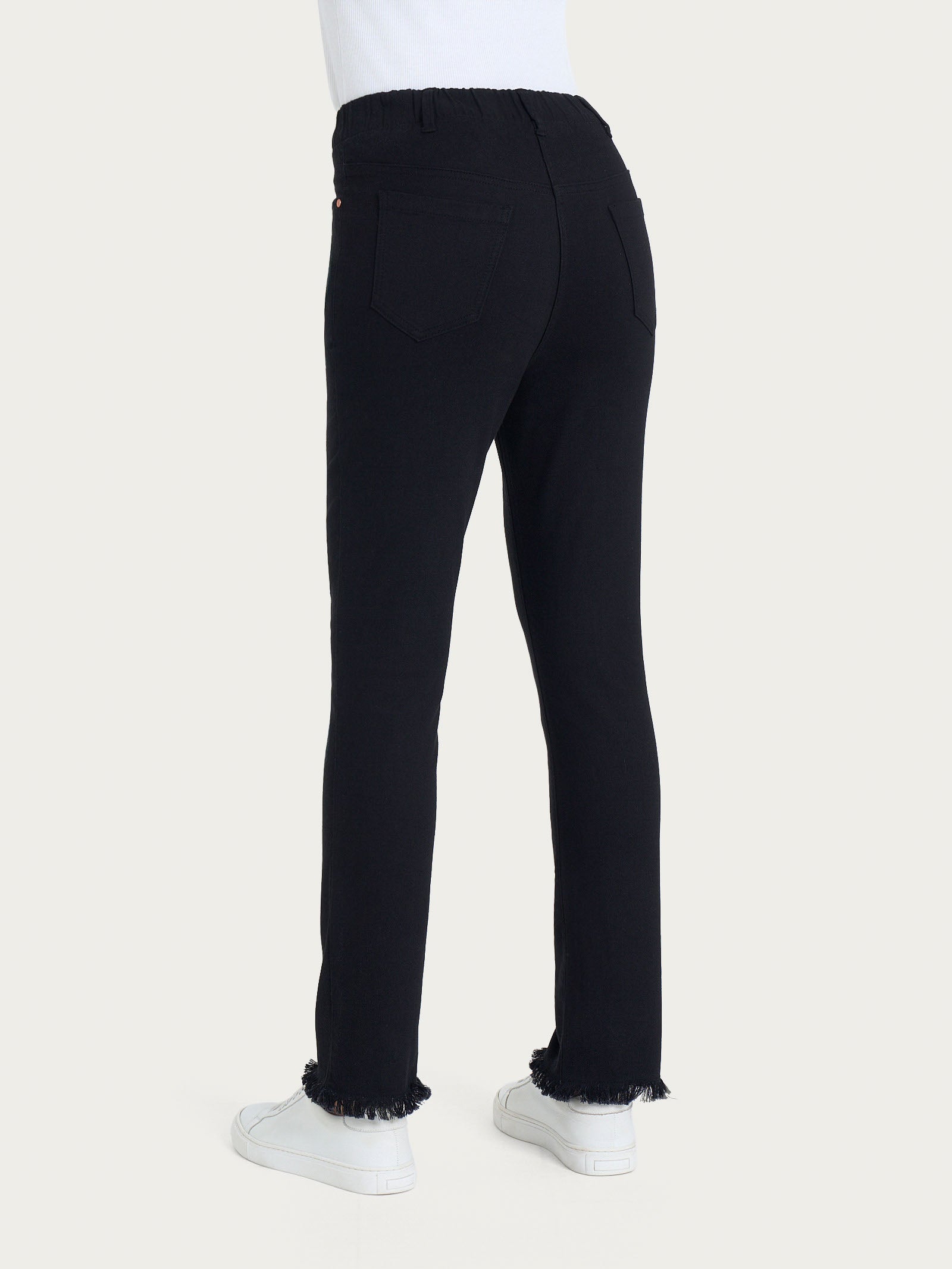 Ragno Jeans sfrangiato dritto donna Nero light denim