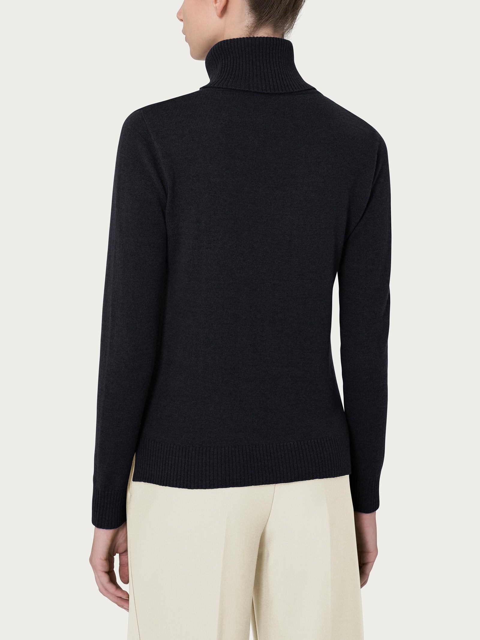 Ragno Cashmerino dolcevita maglia collo roule nero