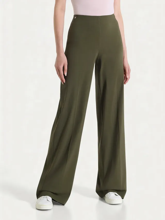 Ragno Super Fresh Pantalone a Palazzo pantalone Dark Olive leggero