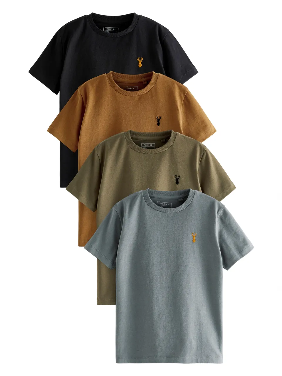 Next t-shirt bambino cervo ricamato confezione da 4 cotone