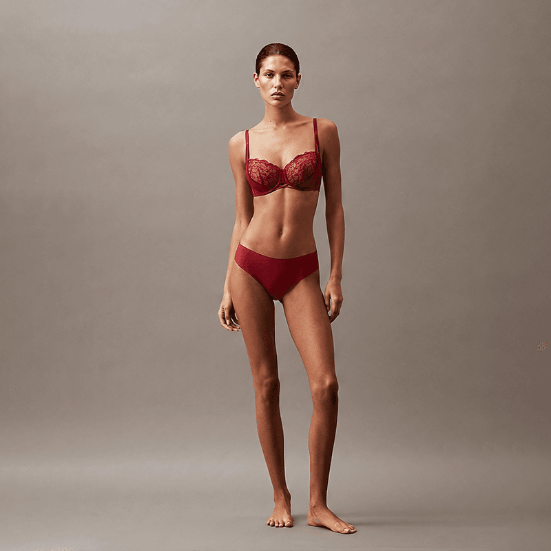 Maria Grazia Severi set intimo bordeaux in pizzo senza ferretto