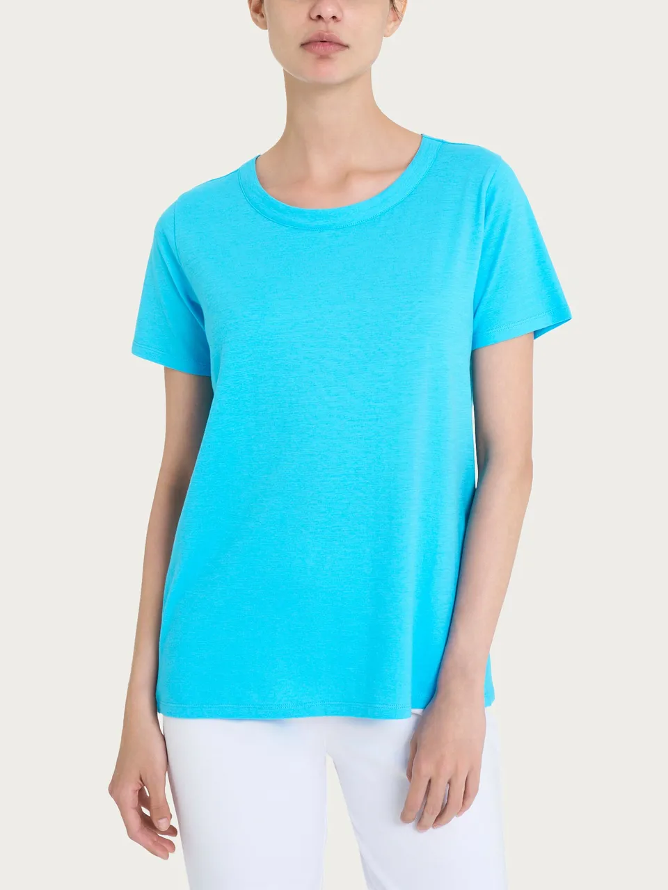 Ragno Gem Maglietta girocollo donna Aquarius slub jersey cotone