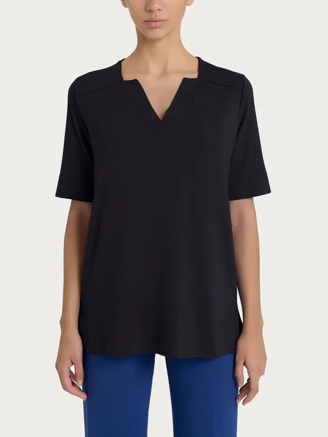 Ragno Relaxed Wardrobe maglietta scollo a V nera