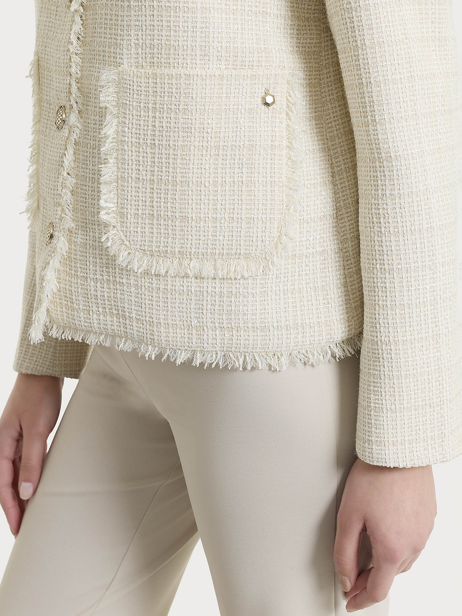 Ragno Compact giacca corta bouclé Avorio