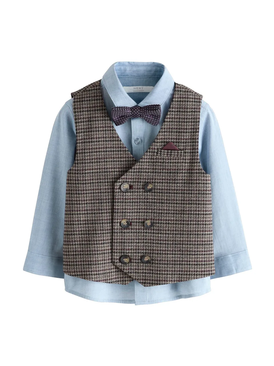 Geo Next set gilet camicia farfallino bambino 80-86 elegante