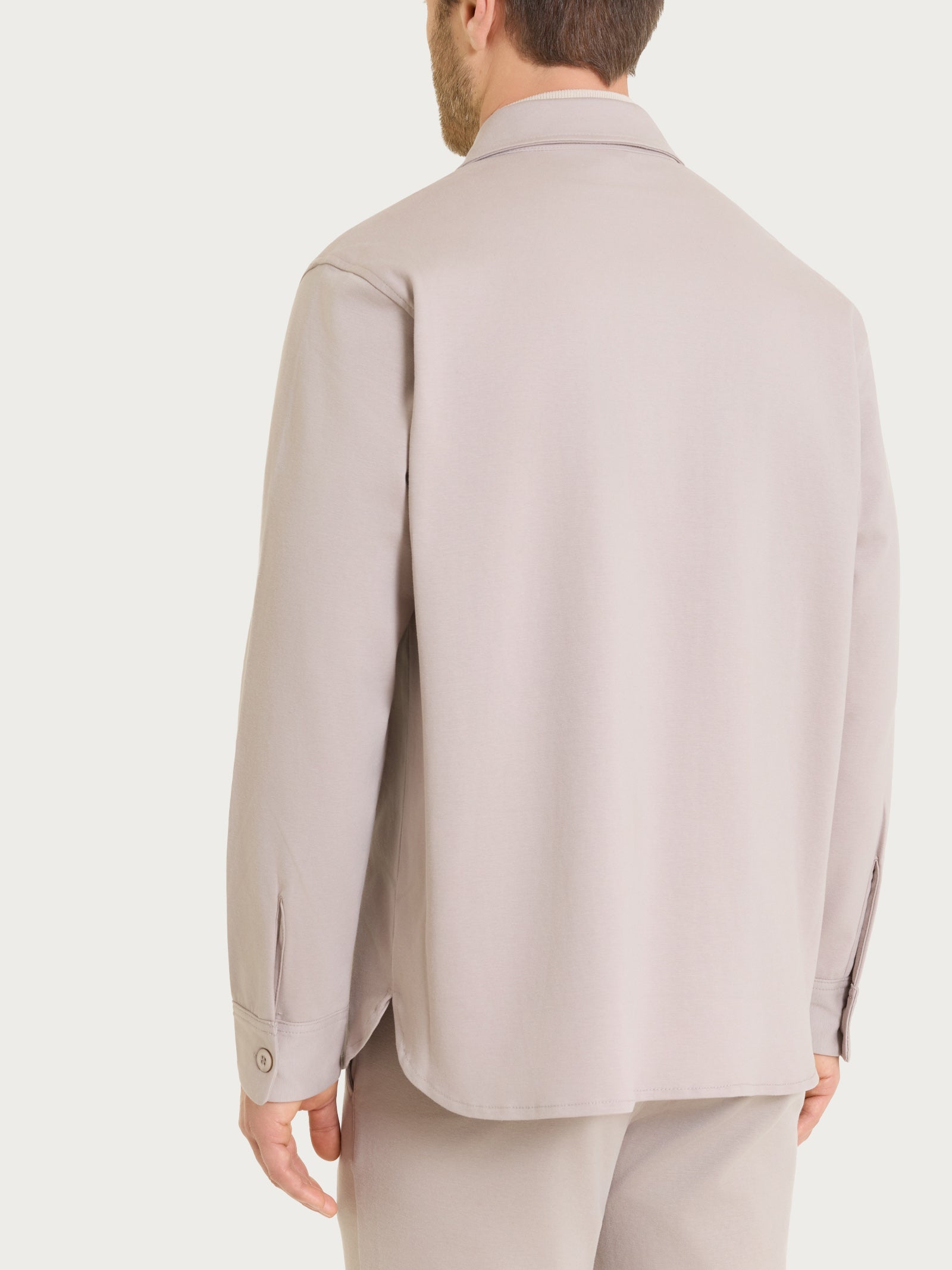 Ragno Cotton Compact Shacket giacca grigia String elasticizzata