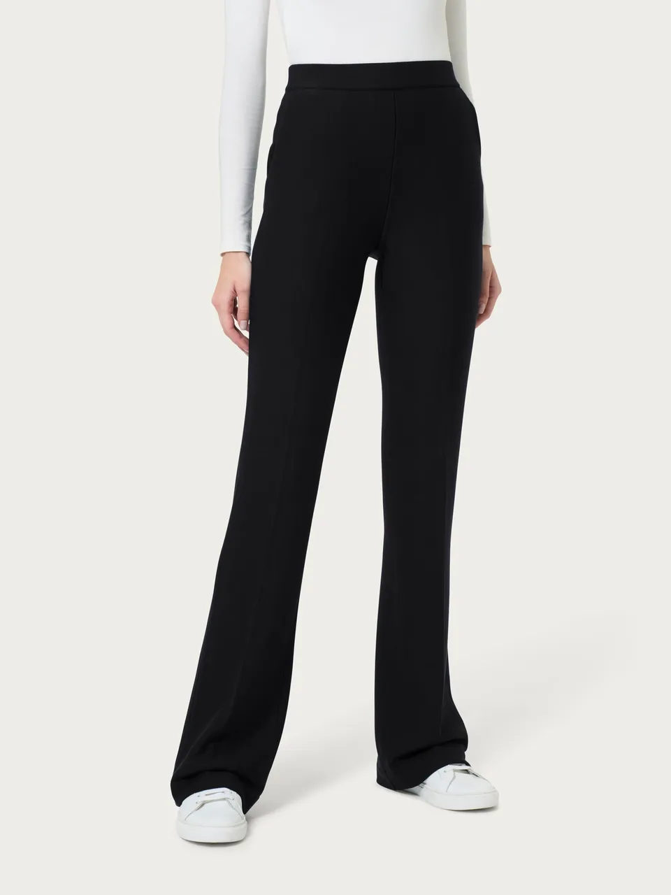Ragno Eco Techno Fleece pantalone flare nero con tasche