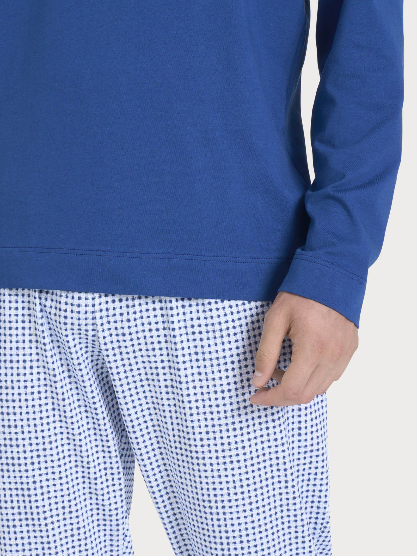 Ragno Pigiama Lungo Girocollo Cotone Navy Peony Uomo
