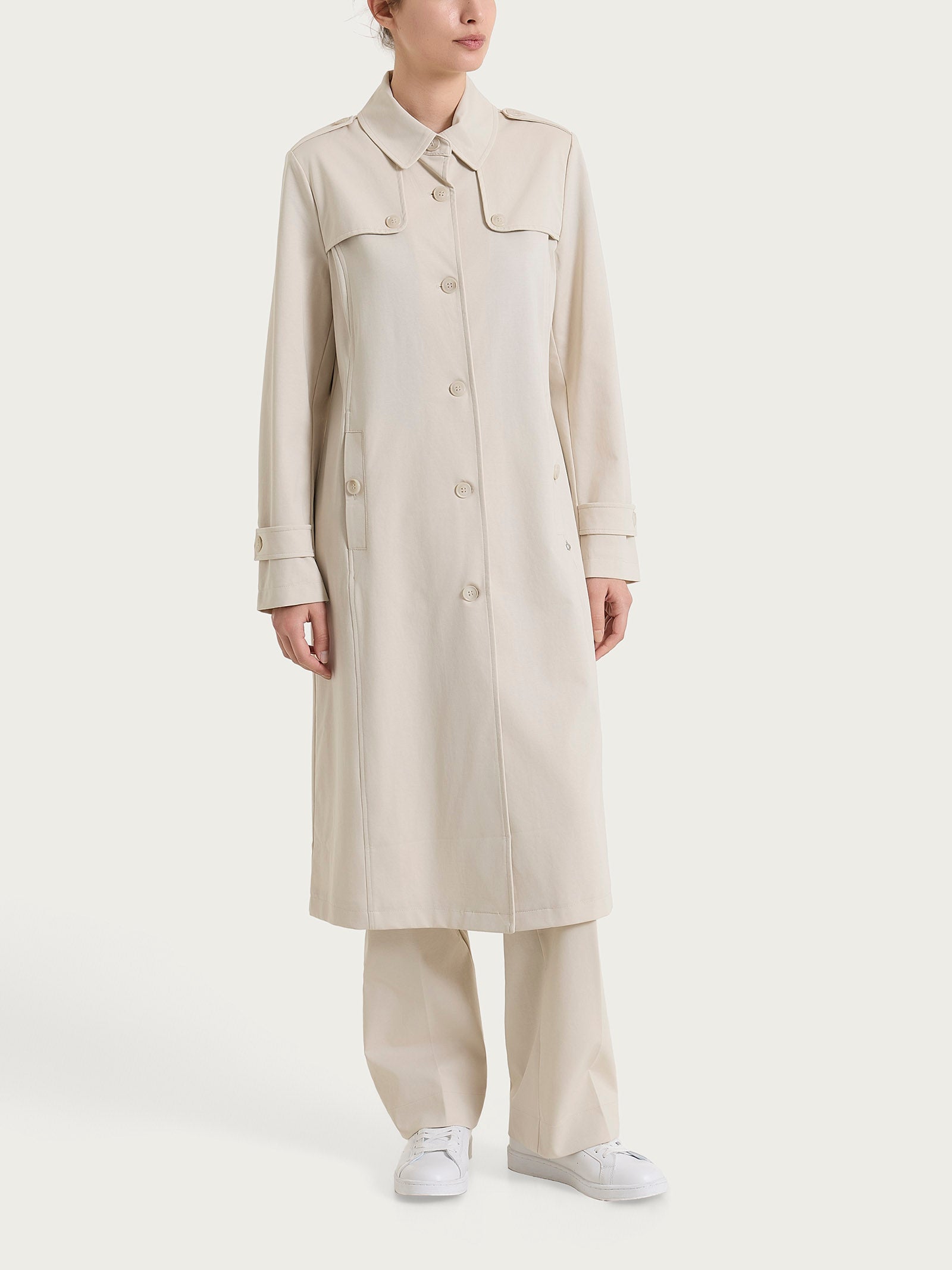 Ragno Compact Light trench lungo Champignon cotone leggero