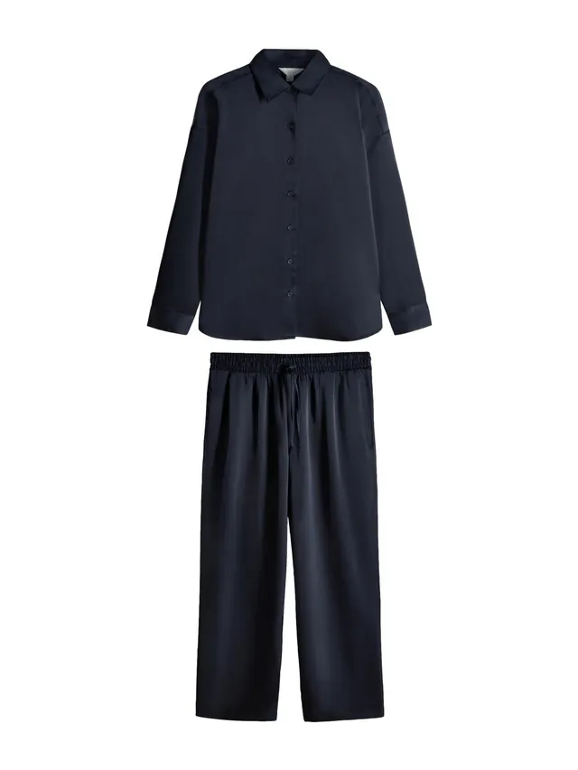 Geo Next The Set Coordinato Raso Camicia e Pantaloni Donna