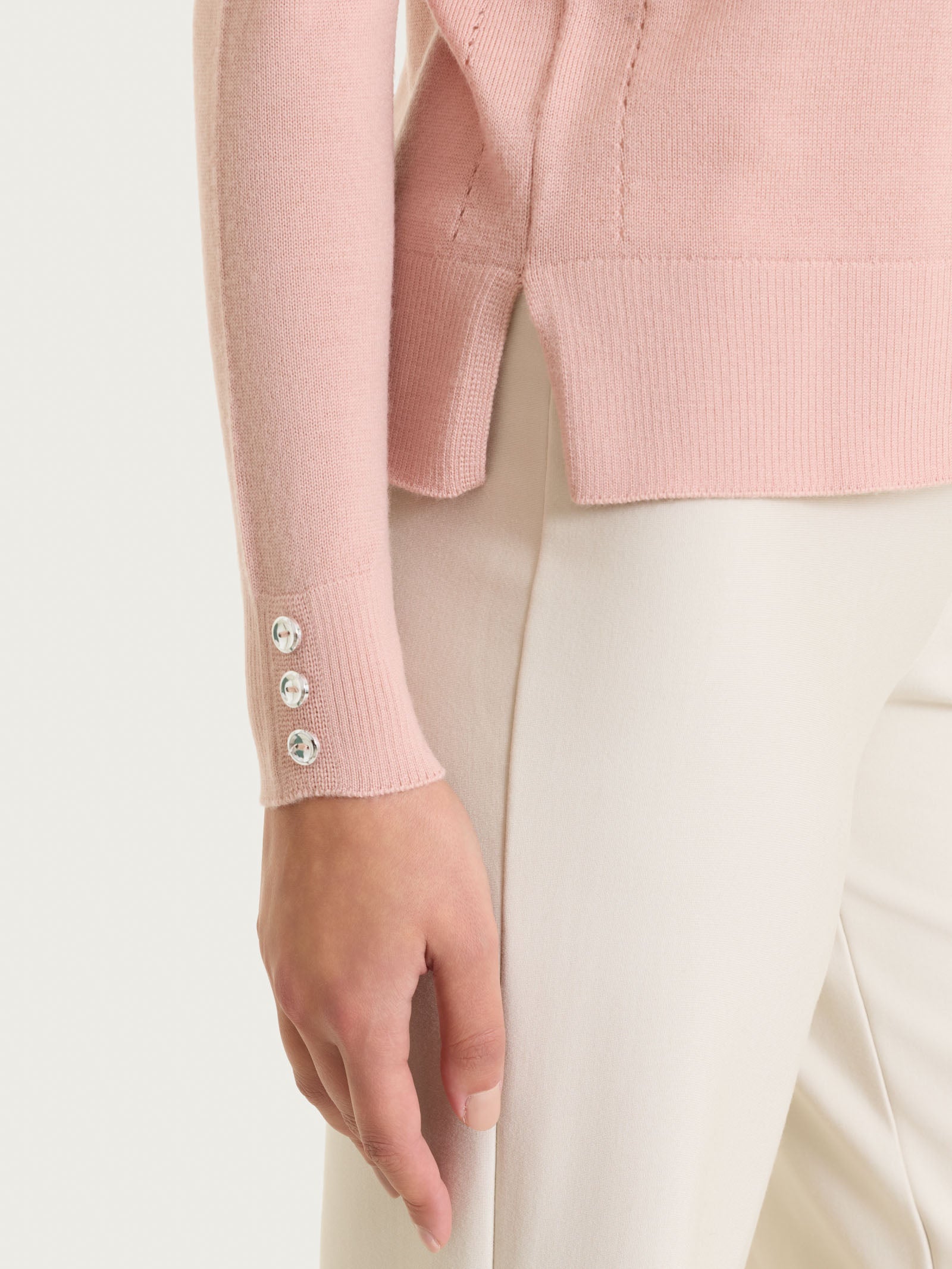 Ragno Merino Soft Maglia Girocollo Cameo Rose Lana