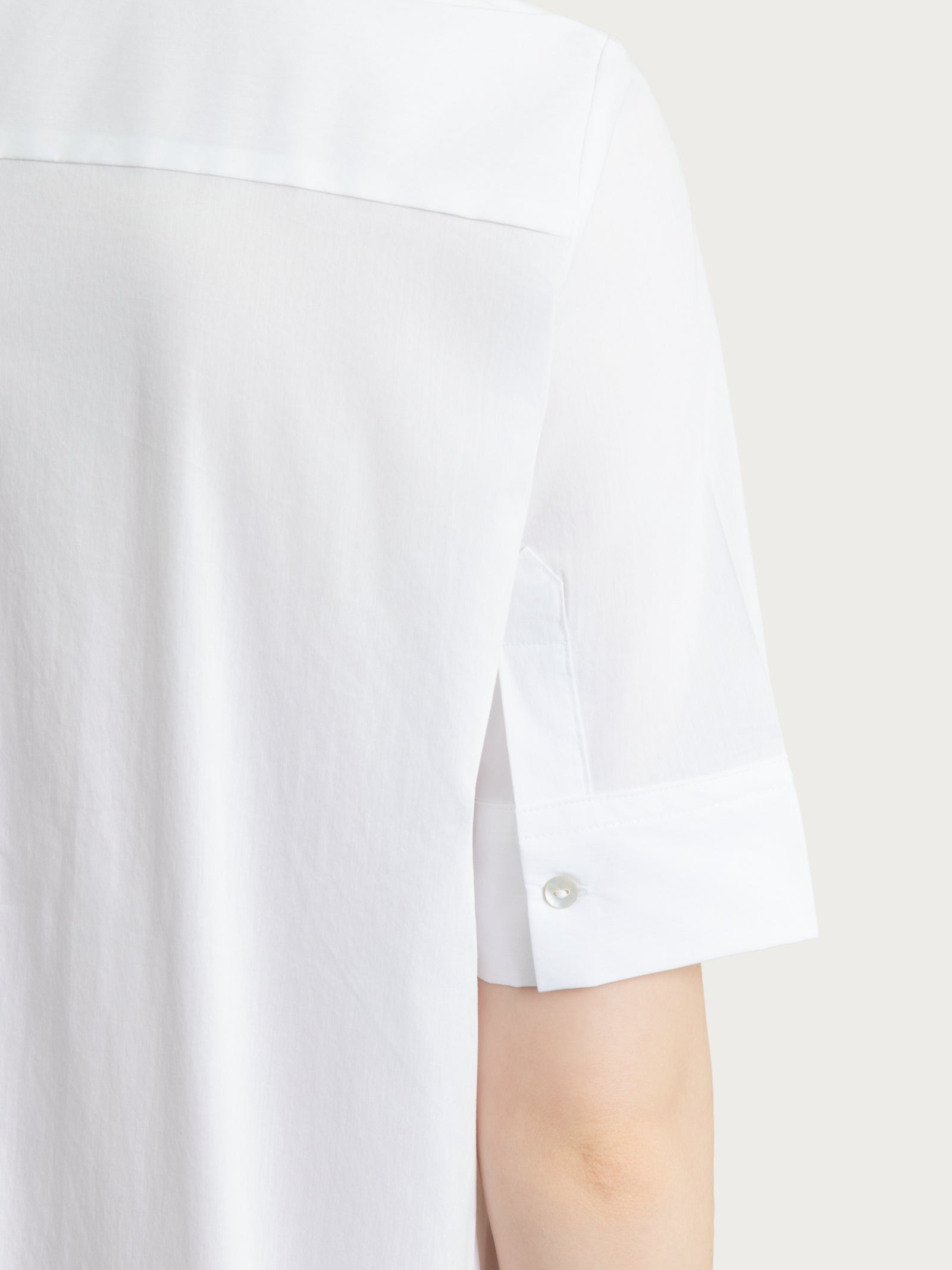 Ragno Abito Collo Camicia Poplin Cotone Bianco Manica Corta