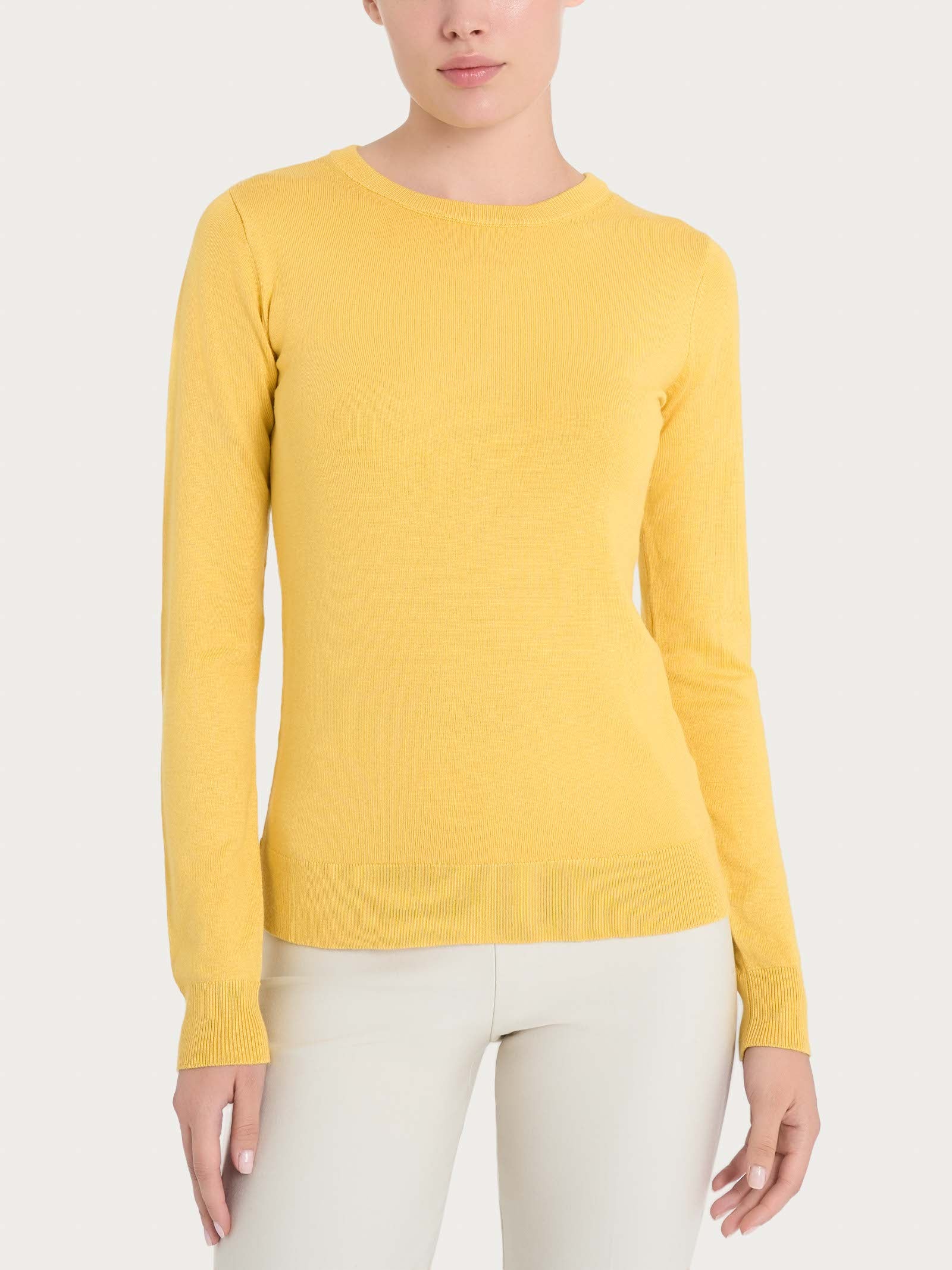 Ragno Four Seasons maglia girocollo Misted Yellow viscosa