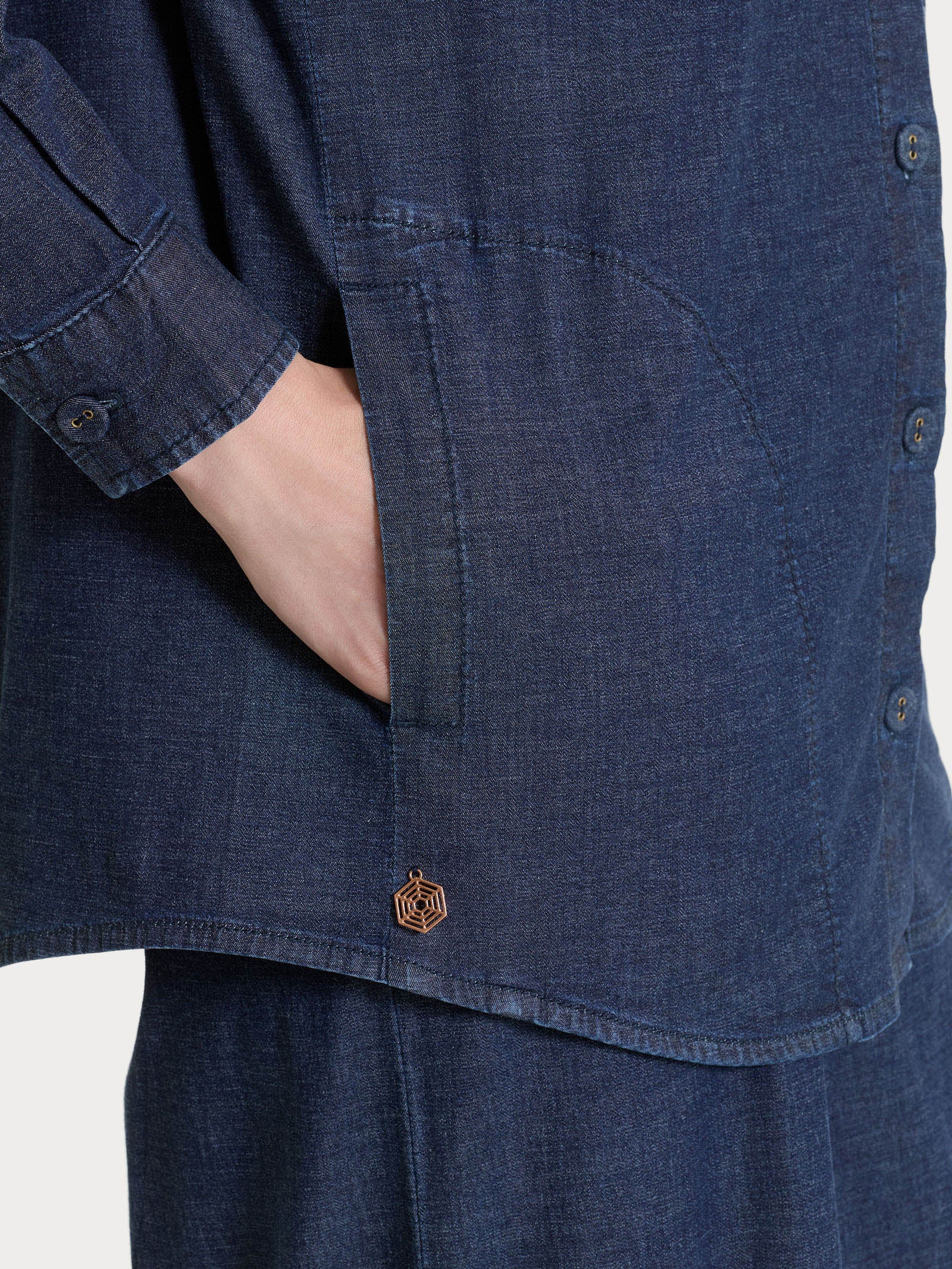 Ragno Super Denim Shacket camicia denim dark indigo