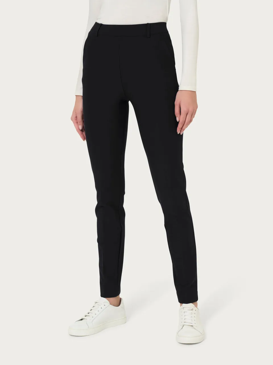 Ragno Compact pantalone chino slim nero tasche elasticizzato