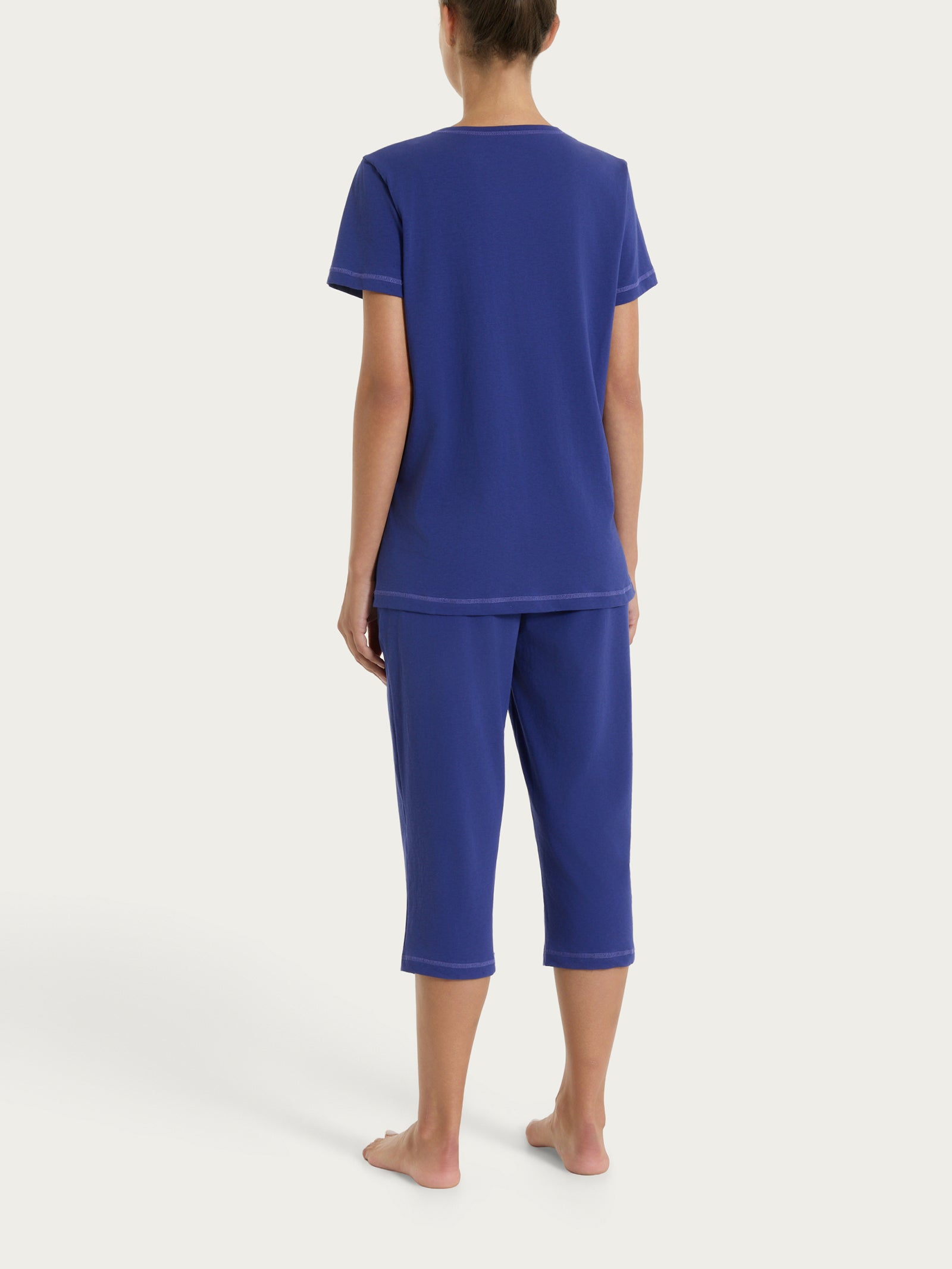 Ragno Jersey Cotone Pigiama Pinocchietto Donna Navy Blue