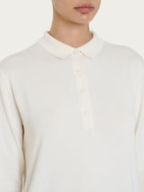 Ragno Four Seasons Polo scollo bottoni donna Avorio viscosa