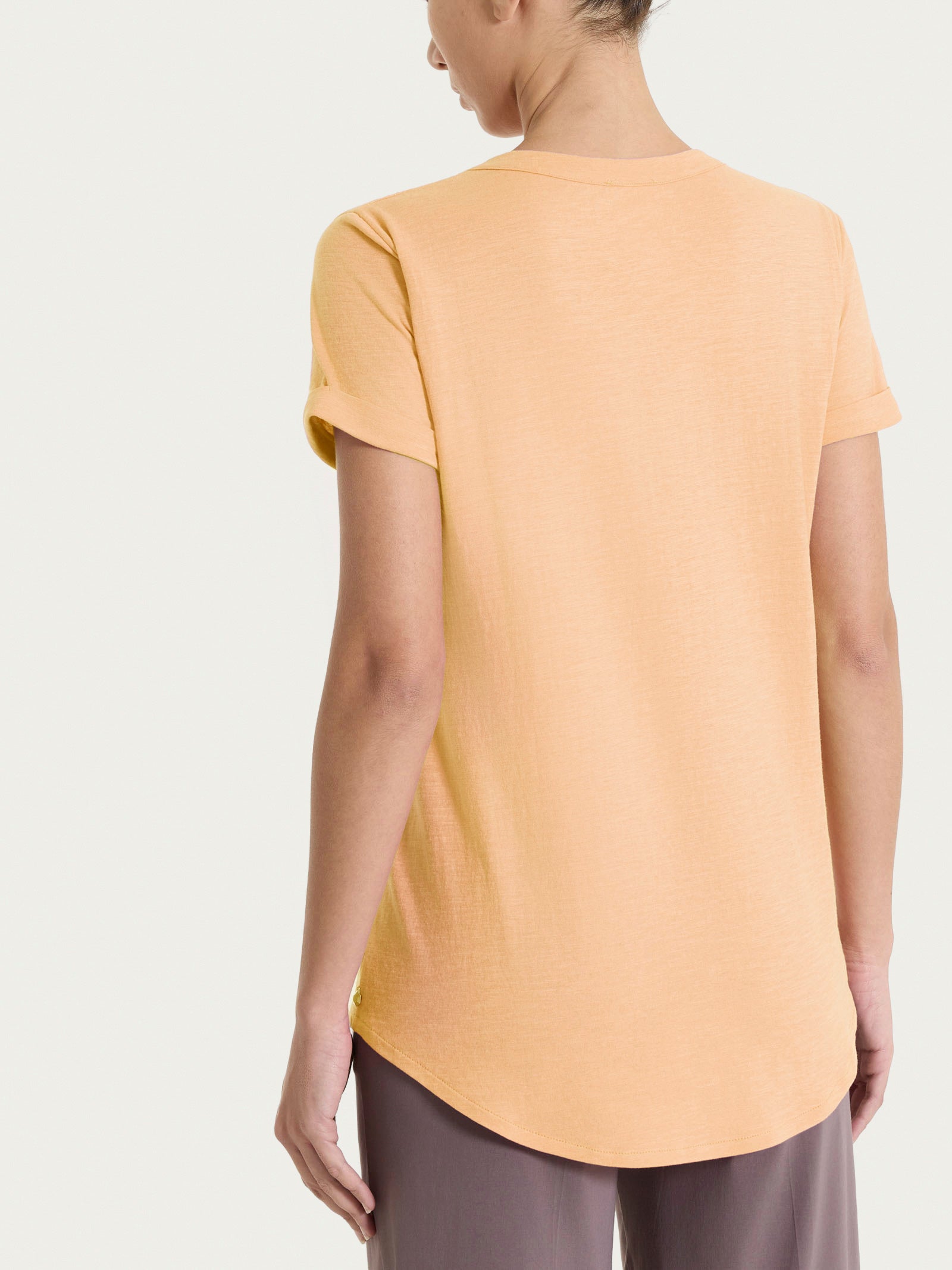 Ragno Jersey Cotone t-shirt scollo V pesca soft