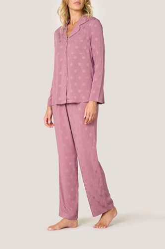 Goldenpoint Satin Pois Abbottonato pigiama lungo donna pois