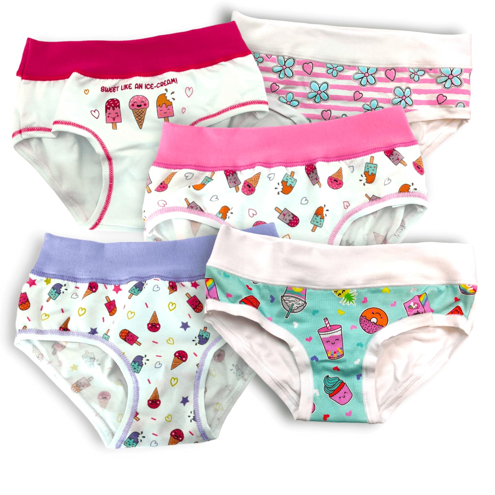 Lady C slip bambina cotone 6 anni 5 pezzi fantasie assortite