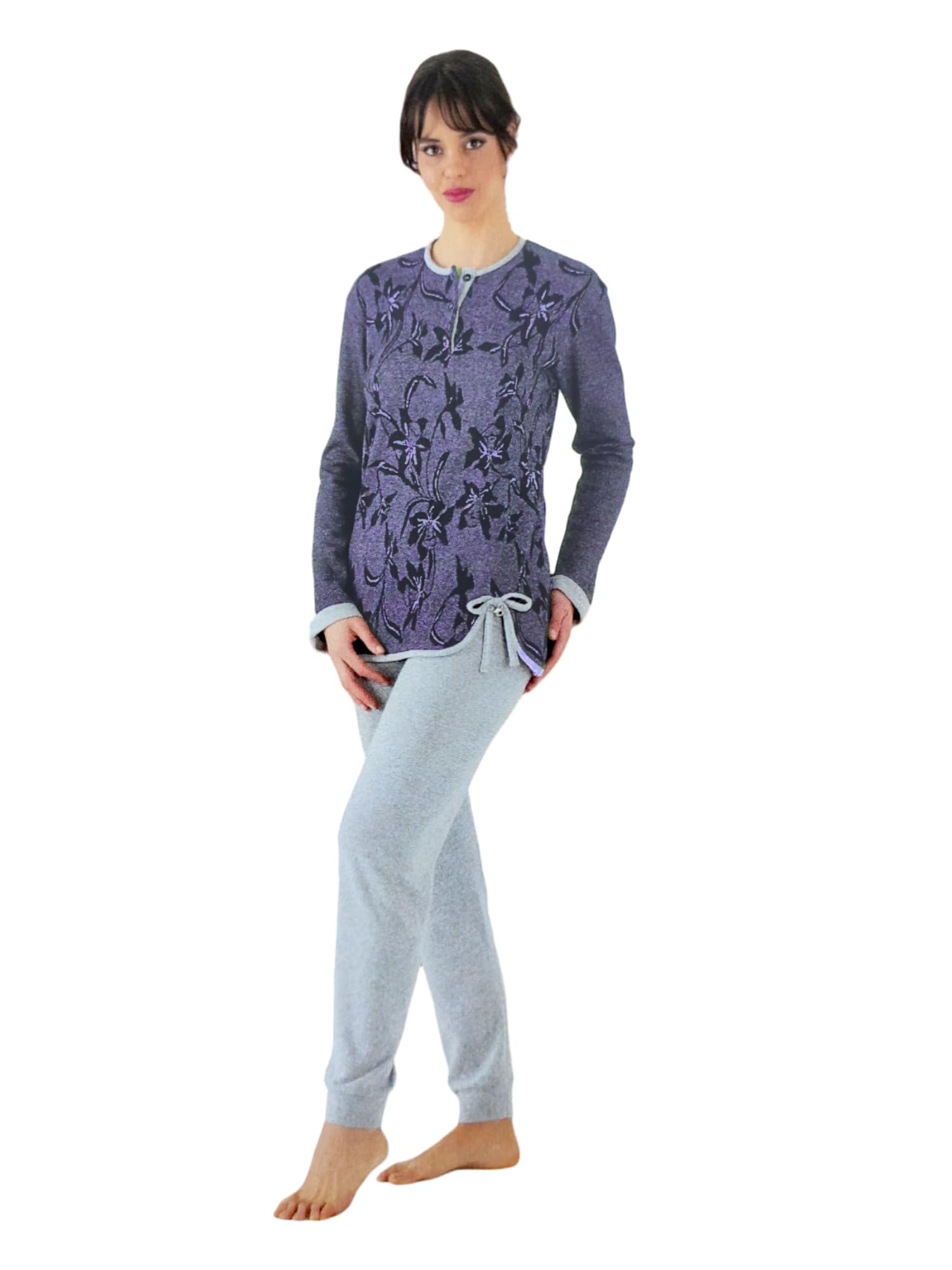Basile Tesy pigiama invernale cotone blu S