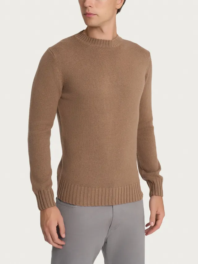 Ragno Nice Wool Pull Girocollo Uomo Grigio Cotone