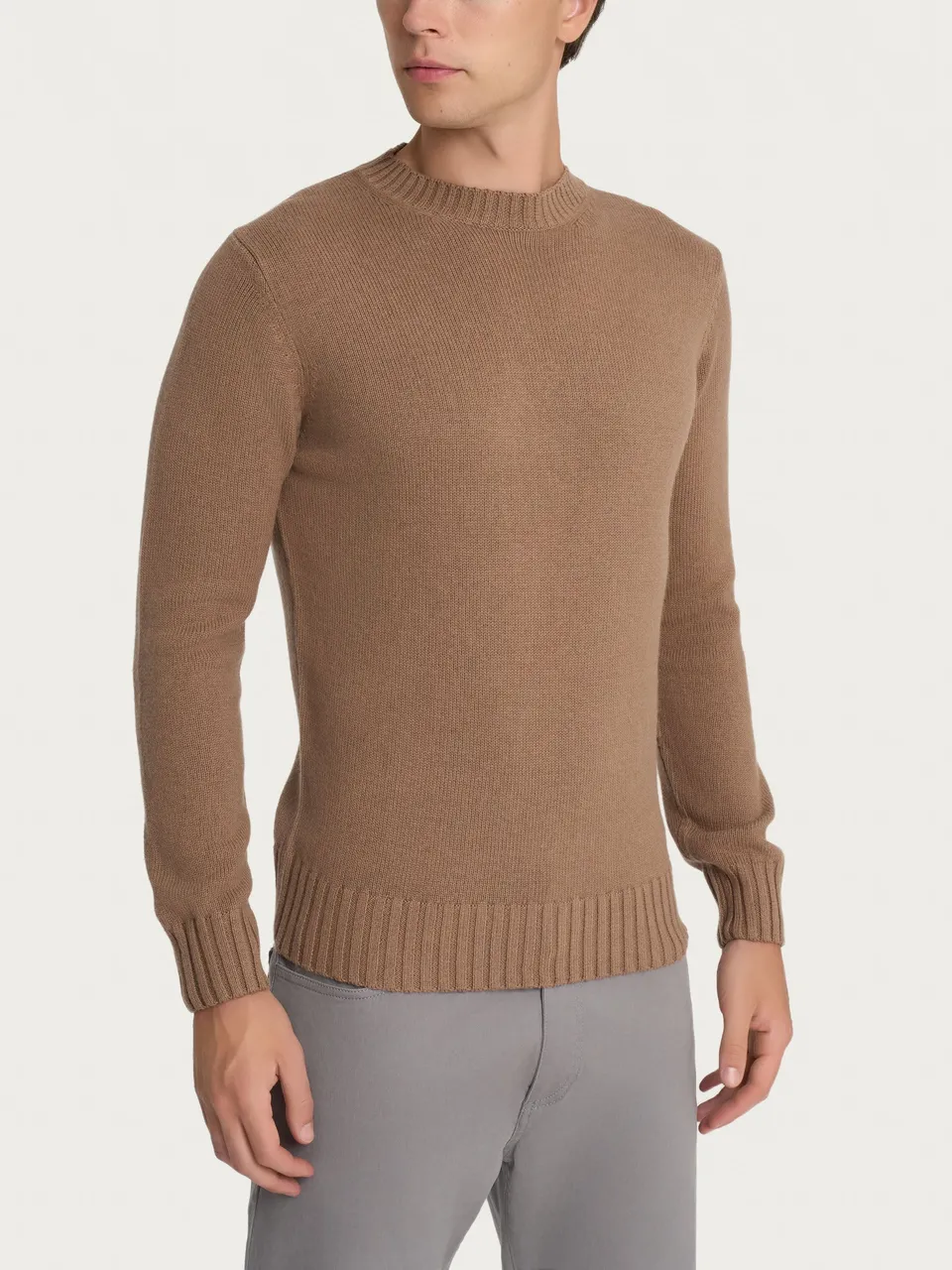 Ragno Nice Wool Pull Girocollo Uomo Grigio Cotone