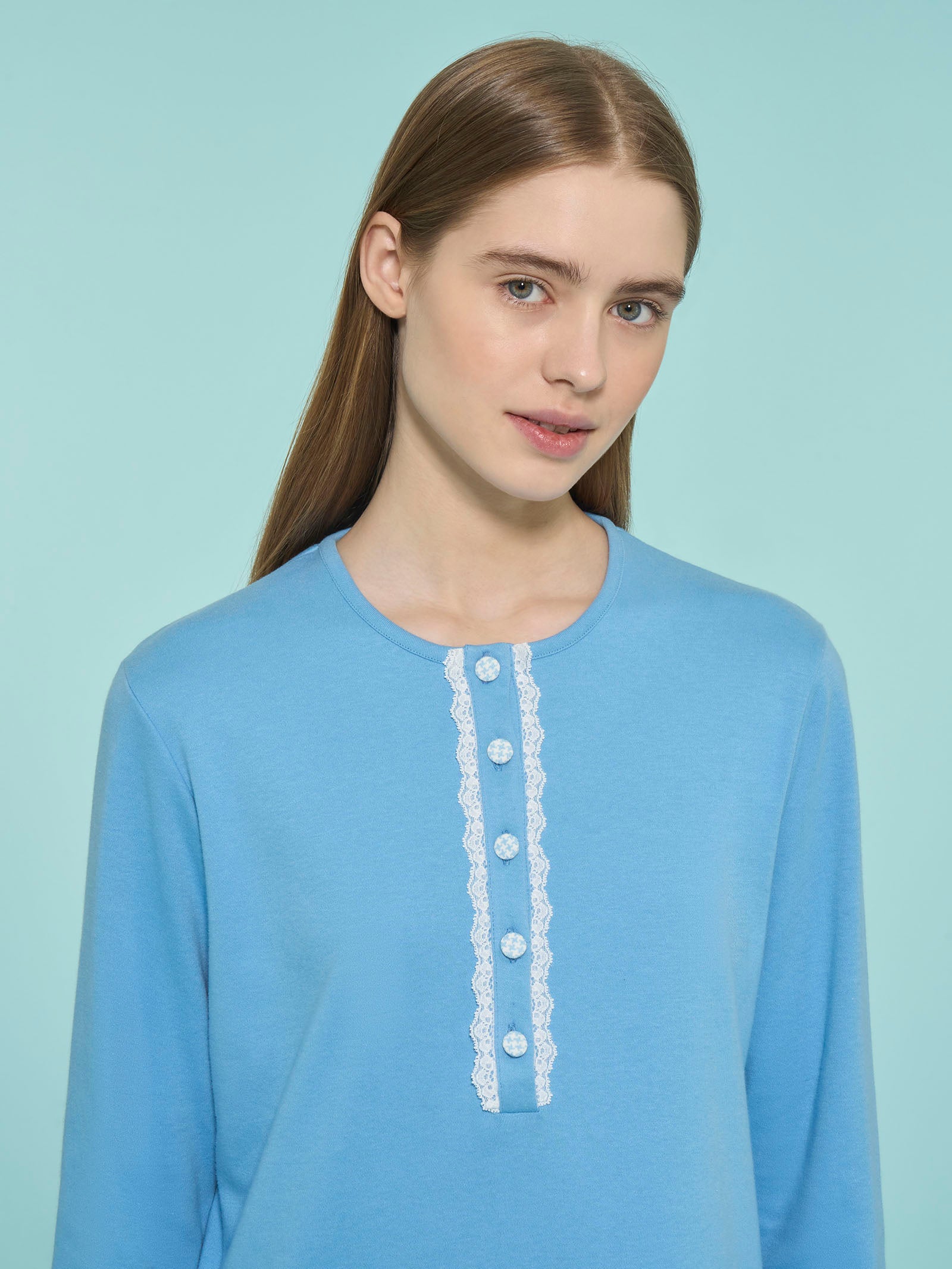 Ragno Pigiama Serafino Donna Cotone Dusk Blue