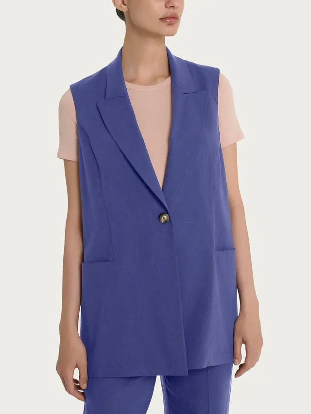 Ragno Super Natural Gilet gilet blu Skipper Blue lungo
