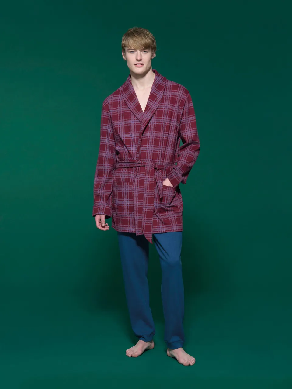 Ragno Jersey Cotone Vestaglia Uomo Zinfandel caldo cotone