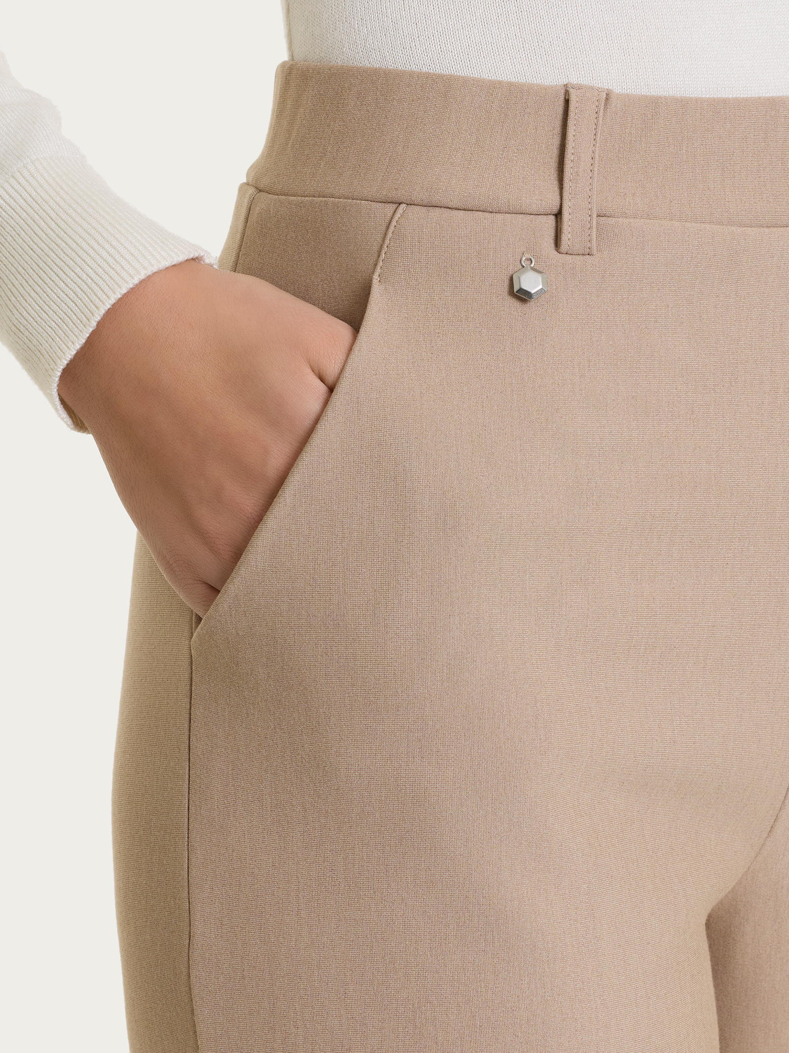Ragno Compact pantalone palazzo wide leg cammello