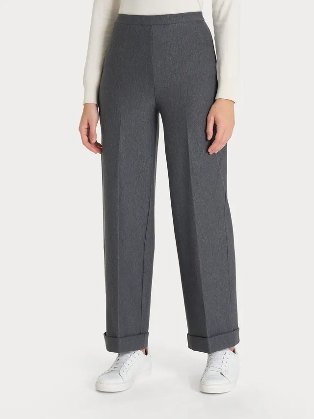 Ragno The Cropped pantalone ampio ardesia modellante