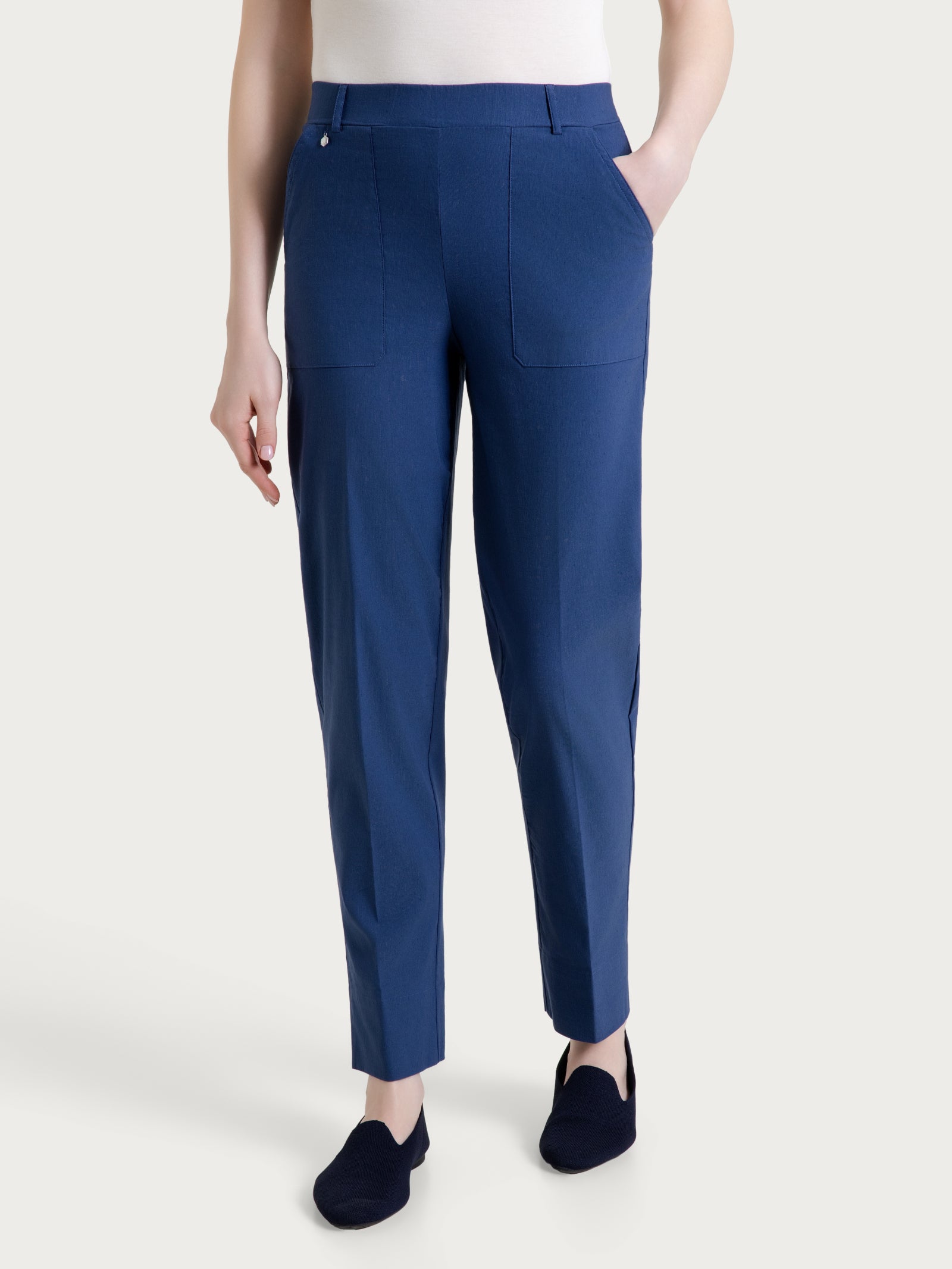 Ragno Pantalone Carota Tapered Lino Oceana Tasche