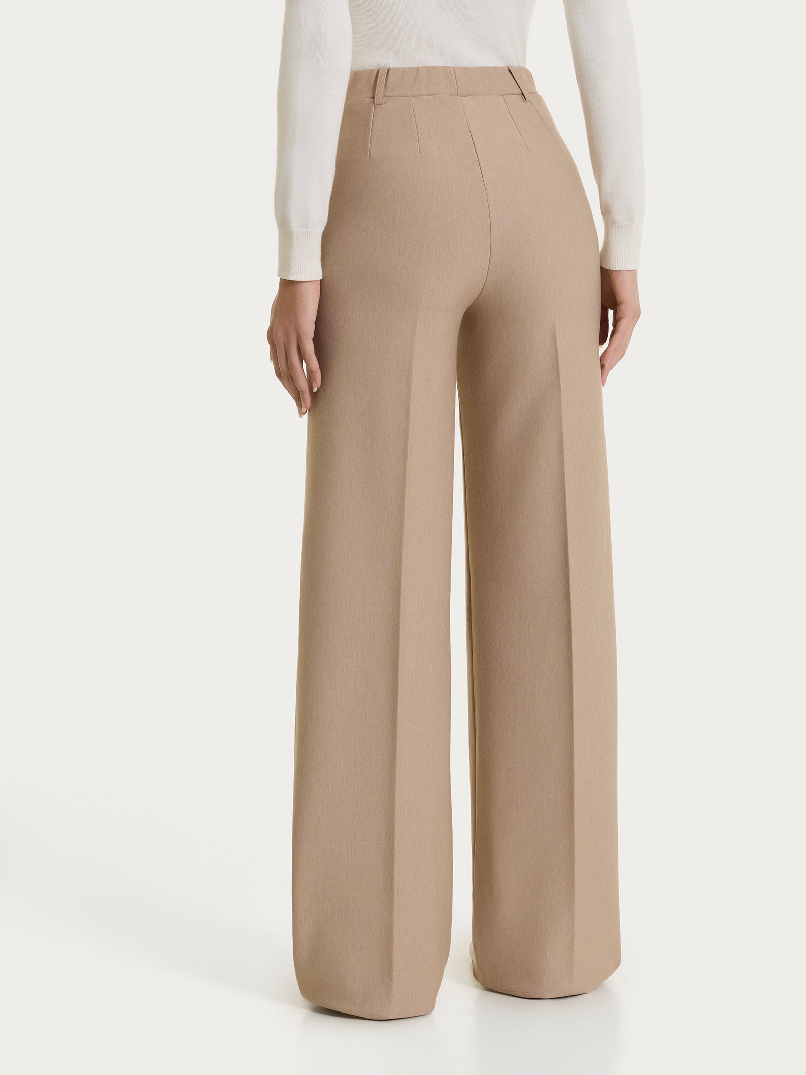 Ragno Compact pantalone palazzo wide leg cammello