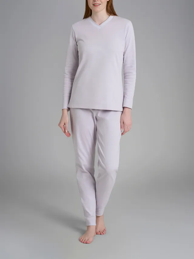 Ragno Sweet Emotion Pigiama Lungo Scollo V cotone Lavender Blue