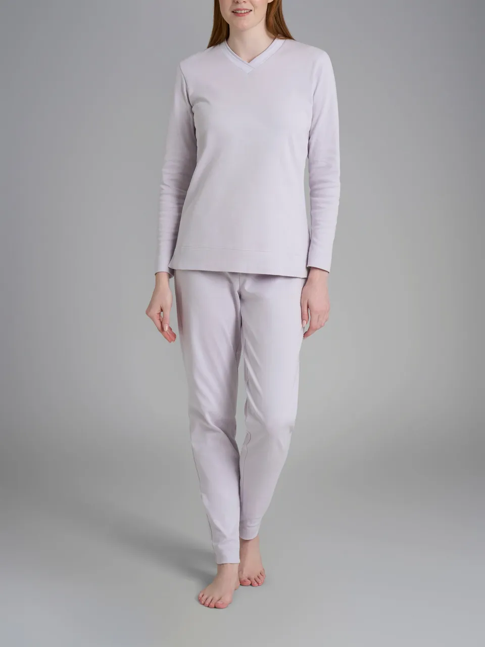 Ragno Sweet Emotion Pigiama Lungo Scollo V cotone Lavender Blue