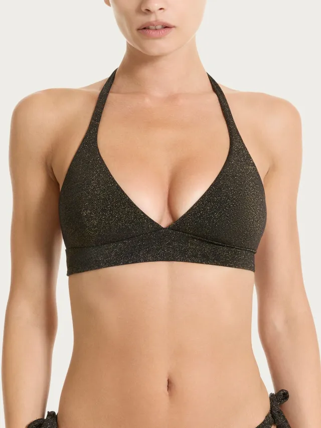 Ragno Invisible reggiseno triangolo Nero lurex coppe estraibili