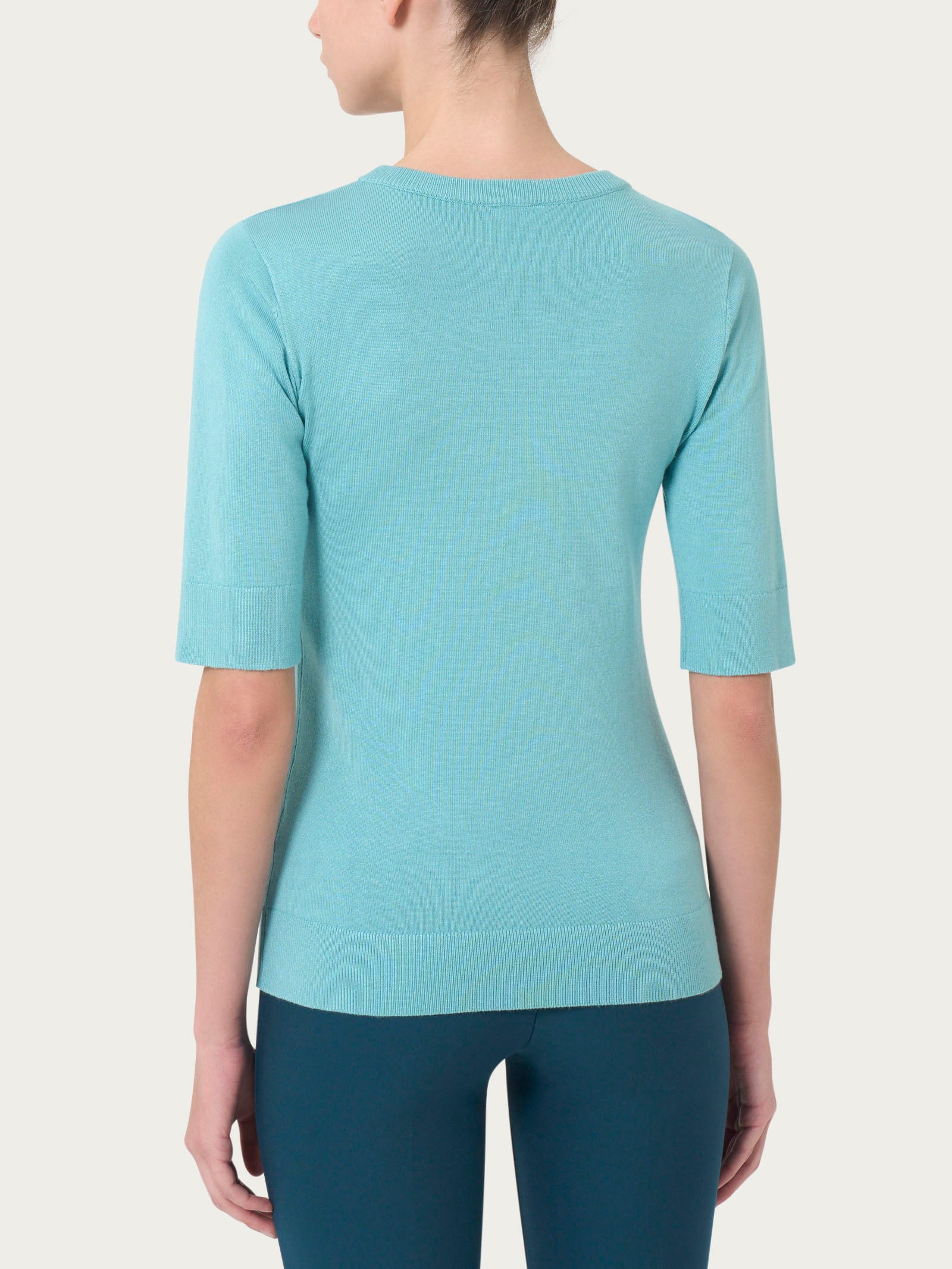 Ragno Four Seasons Maglia Girocollo Manica Corta Nile Blue viscosa