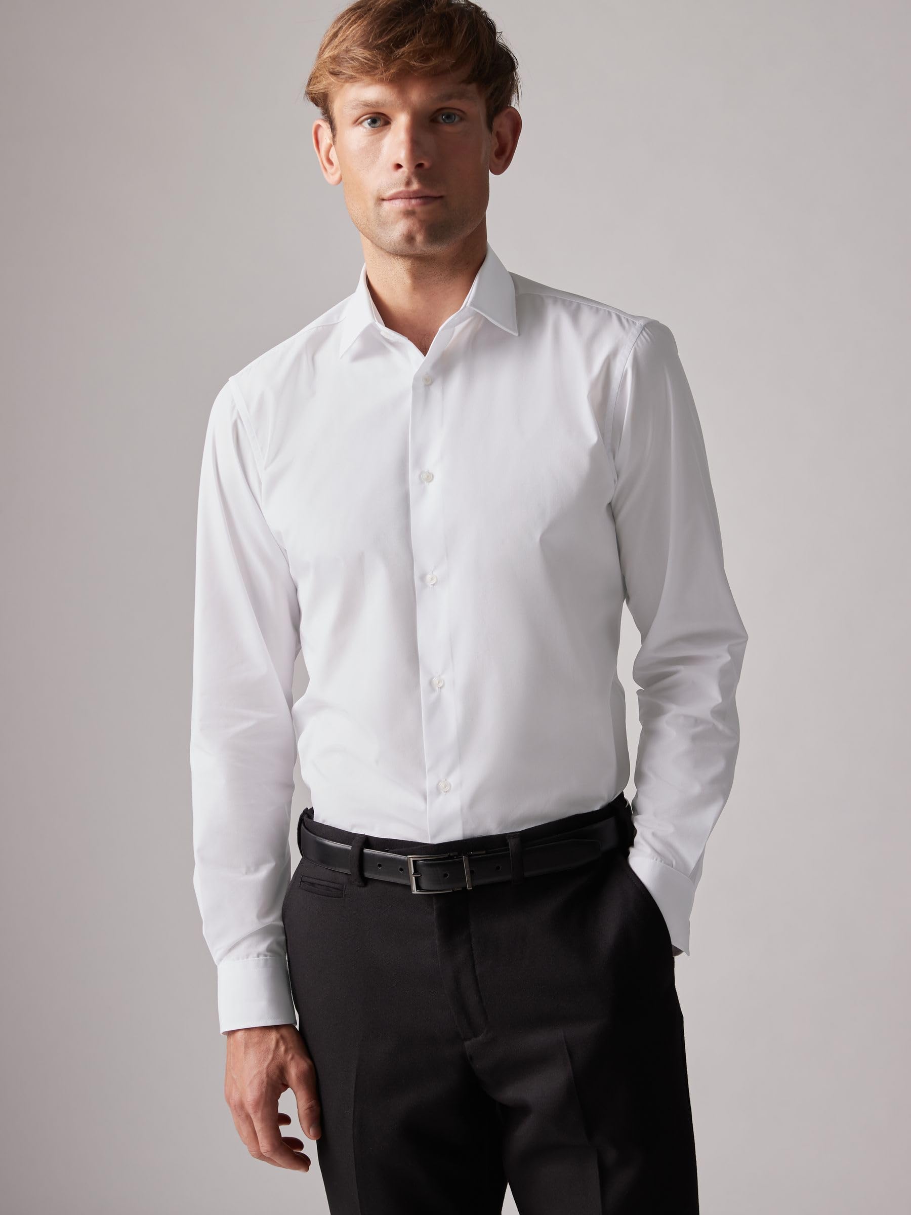 Next Easy-Care camicia polsino singolo 4 pezzi uomo