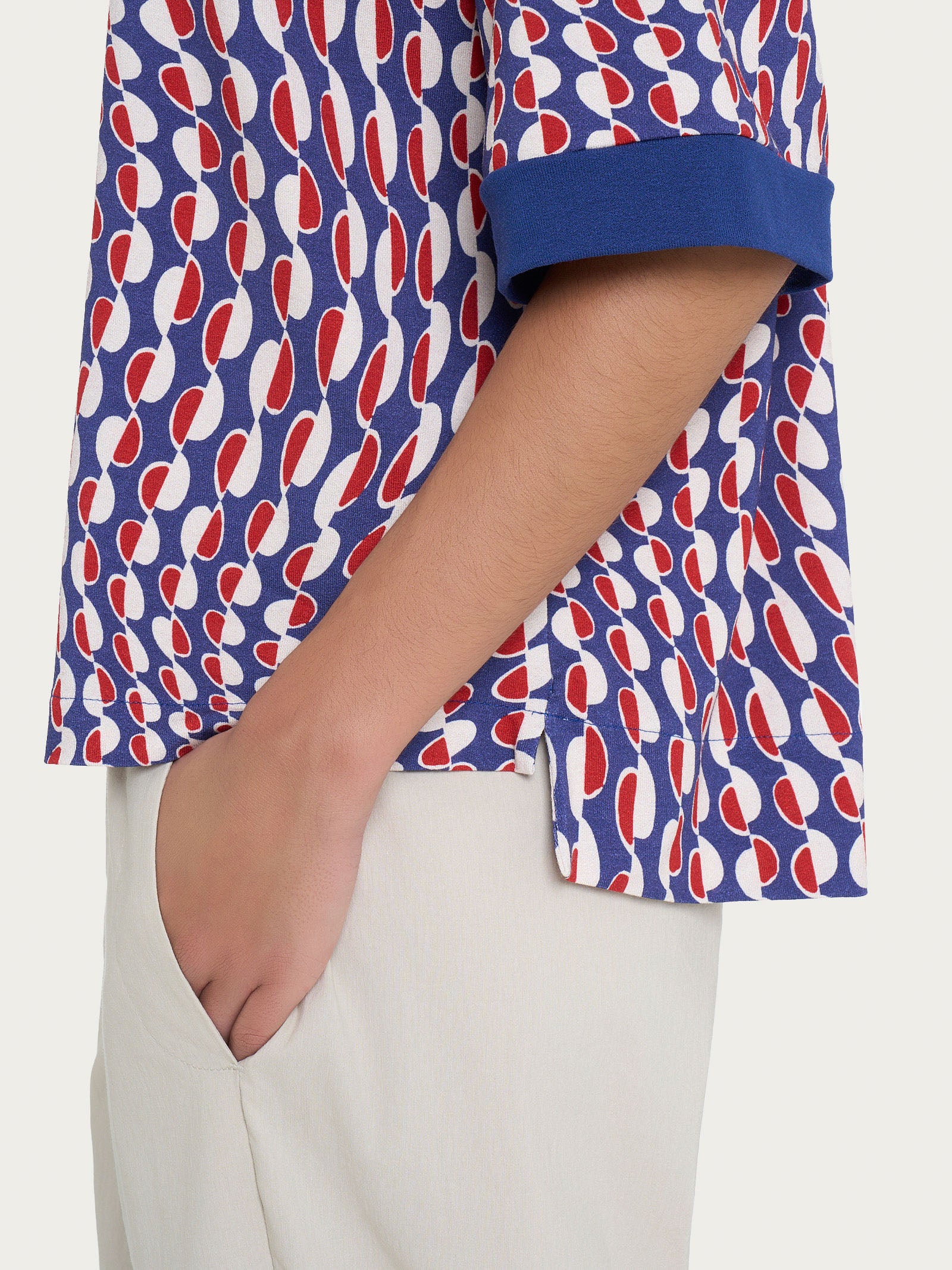 Ragno Viscosa Summer maglietta girocollo Blueberry boxy