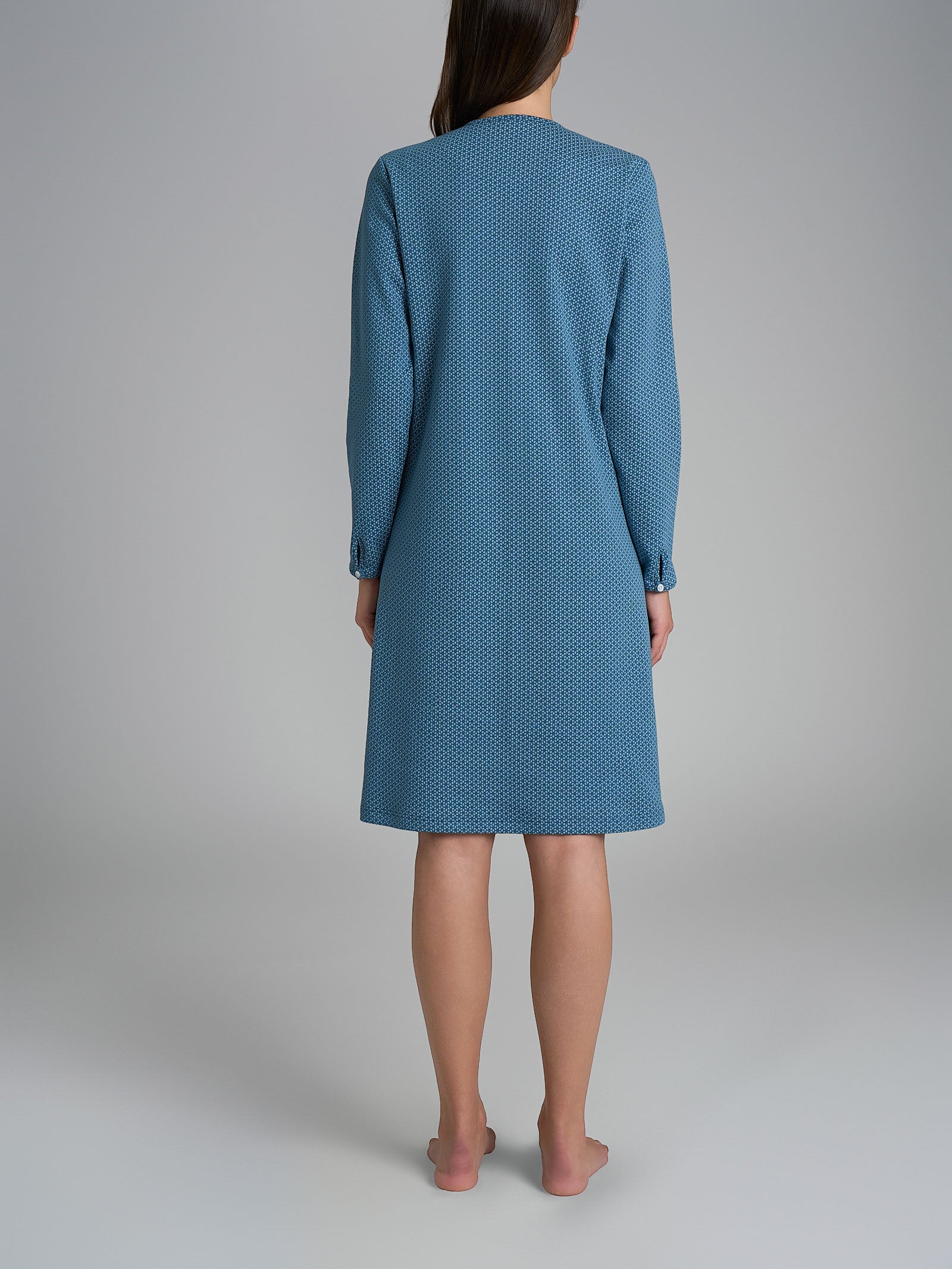 Ragno Camicia da Notte Serafino Fant.Teal Cotone con Pizzo
