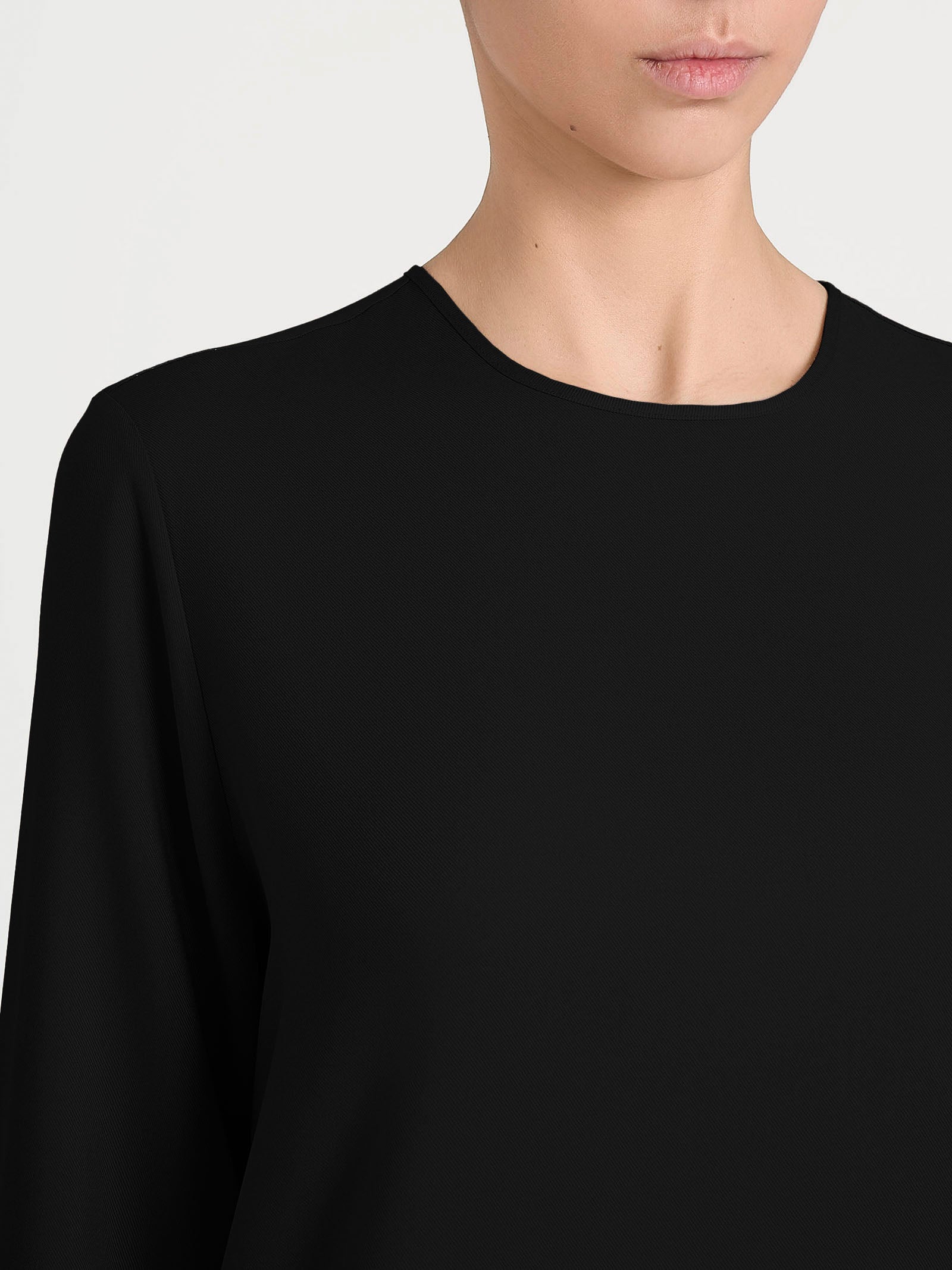 Ragno Winter Ecoseta Blusa Girocollo Nera Kimono