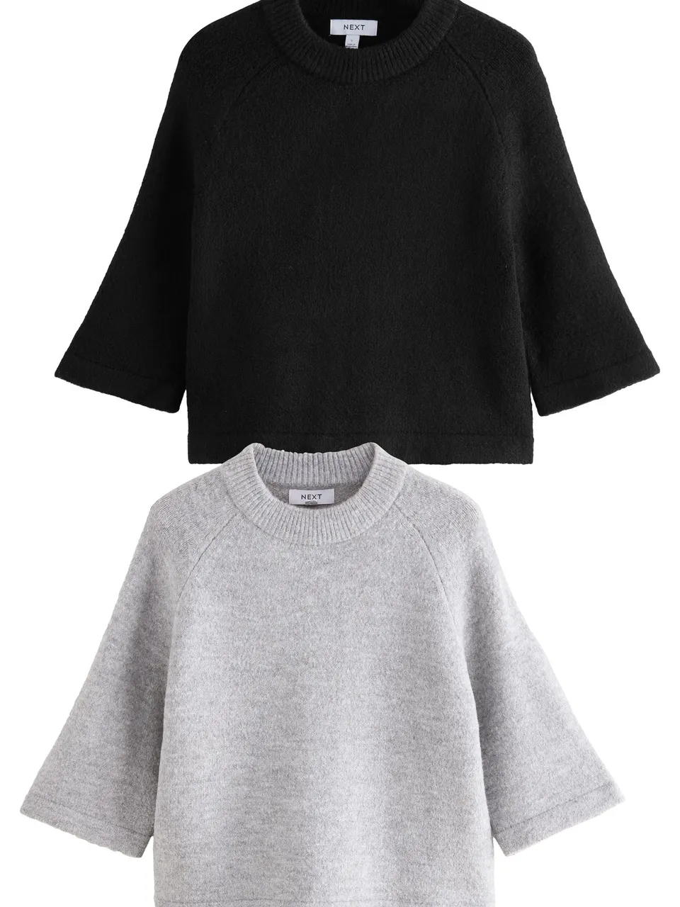Geo Next THE SET T-Shirt Maglia Girocollo 2 Pezzi Nero Grigio