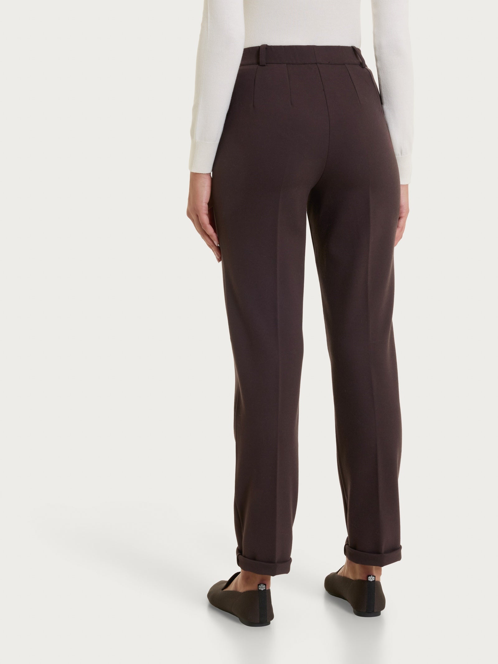 Ragno Cashmere Compact Pantalone Dritto Marrone